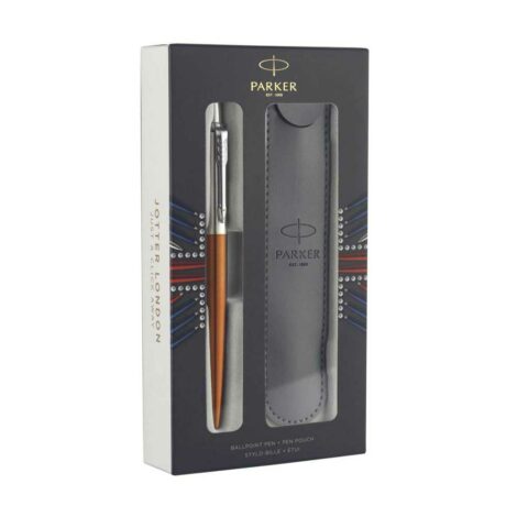 Parker Jotter Στυλό Διαρκείας Πορτοκαλί - Σετ δώρου με θήκη