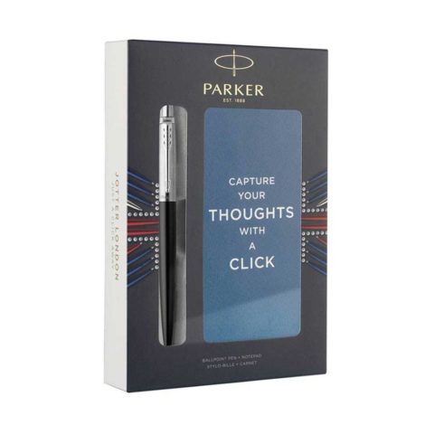 Parker Jotter Στυλό Διαρκείας Μαύρο - Σετ δώρου με σημειωματάριο